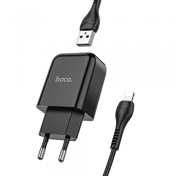 Síťová nabíječka Hoco USB-A 2A 10W + kabel USB-A na Lightning N2 černá