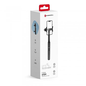 FORCELL F-GRIP S70M selfie stick s bezdrátový remote control stativ černý
