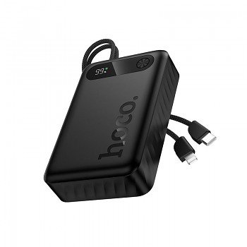 Powerbank Hoco 20000 mAh QC PD 2A 22.5W s built-in cables USB-C + Lightning J171A černá