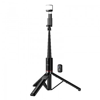 Selfie stick stativ s remote control + LED světlo Hoco K34 černý