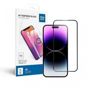 Tvrzené sklo pro iPhone 14 PRO MAX (celoplošně lepicí) Blue Star 5D černé