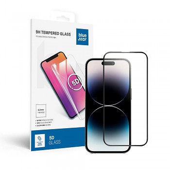 Tvrzené sklo pro iPhone 14 PRO (celoplošně lepicí) Blue Star 5D černé