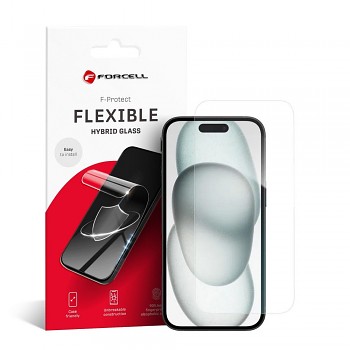 Hybridní ochranné sklo pro iPhone 15 Forcell Flexible Nano Glass