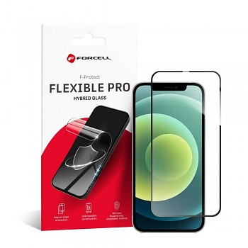 Hybridní ochranné sklo pro iPhone 12 / 12 PRO Forcell Flexible 5D černé
