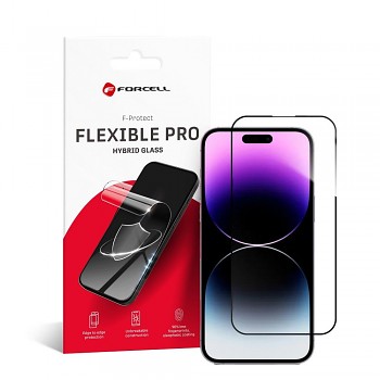 Hybridní ochranné sklo pro iPhone 14 PRO MAX Forcell Flexible 5D černé