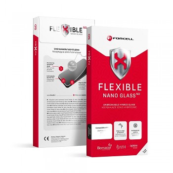 Hybridní ochranné sklo pro iPhone 17 PRO MAX / 18 PRO MAX Forcell Flexible 5D černé