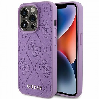 GUESS kryt pro IPHONE 15 Pro (Quilted 4G Classic) light fialový