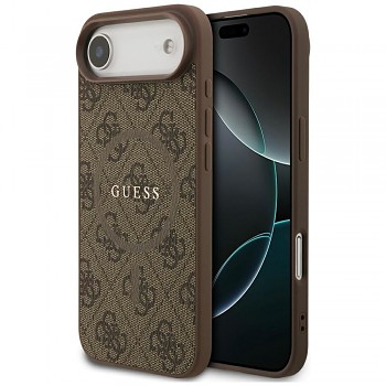 GUESS kryt pro IPHONE 17 Air kompatibilní s MagSafe (PU 4G Ring Classic Logo) hnědý
