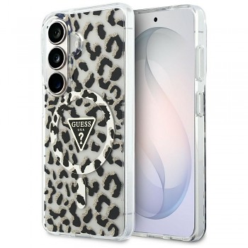 GUESS kryt pro SAMSUNG S26 (Magnetic IML Leopard Print Triangle) černý