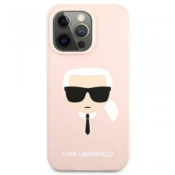 KARL LAGERFELD kryt pro IPHONE 13 Pro (Silicone K. Head) světle růžový