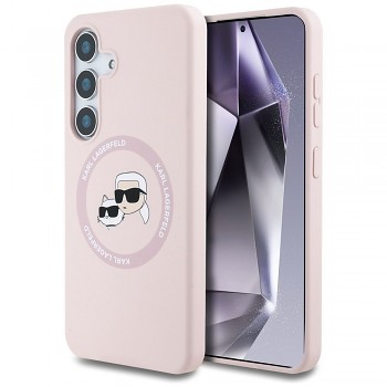 KARL LAGERFELD kryt pro SAMSUNG S25 Plus (Magnetic Silicone Double Heads) růžový