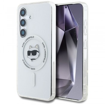 KARL LAGERFELD kryt pro SAMSUNG S25 (Magnetic IML Metal Choupette Head) bílý