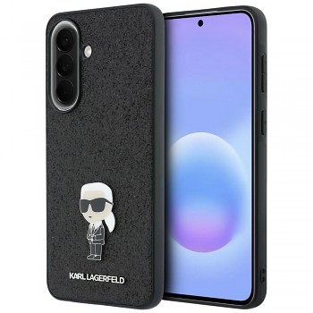 KARL LAGERFELD kryt pro SAMSUNG A57 (Fixed Glitter Ikonik Logo Metal Pin) černý