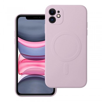 Silikonový kryt pro iPhone 11 Mag Cover kompatibilní s MagSafe (ochrana fotoaparátu) růžový