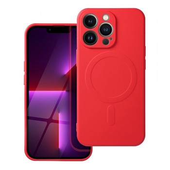 Silikonový kryt pro iPhone 13 PRO Mag Cover kompatibilní s MagSafe (ochrana fotoaparátu) červený