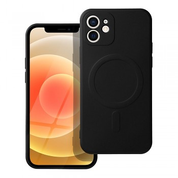 Silikonový kryt pro iPhone 12 Mag Cover kompatibilní s MagSafe (ochrana fotoaparátu) černý