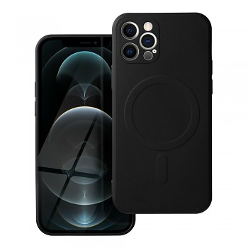 Silikonový kryt pro iPhone 12 PRO Mag Cover kompatibilní s MagSafe (ochrana fotoaparátu) černý