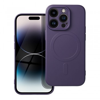 Silikonový kryt pro iPhone 14 PRO Mag Cover kompatibilní s MagSafe (ochrana fotoaparátu) dark fialový