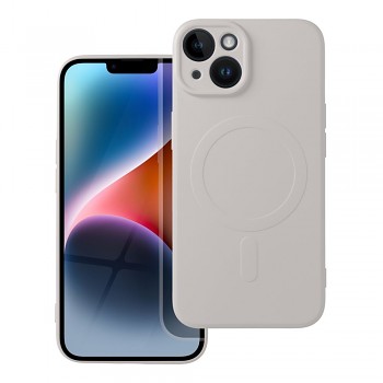 Silikonový kryt pro iPhone 14 Mag Cover kompatibilní s MagSafe (ochrana fotoaparátu) bílý
