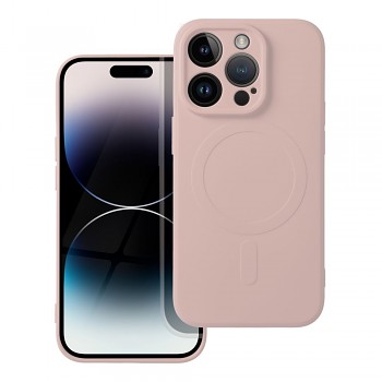 Silikonový kryt pro iPhone 14 PRO Mag Cover kompatibilní s MagSafe (ochrana fotoaparátu) růžový