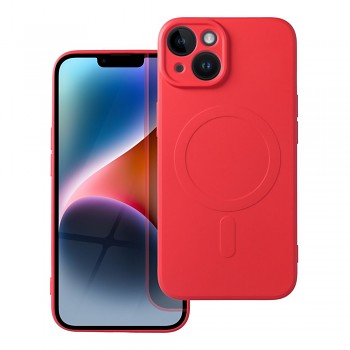 Silikonový kryt pro iPhone 14 Mag Cover kompatibilní s MagSafe (ochrana fotoaparátu) červený