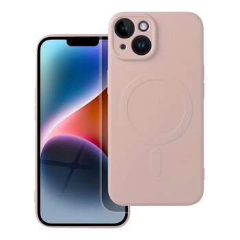 Silikonový kryt pro iPhone 14 Mag Cover kompatibilní s MagSafe (ochrana fotoaparátu) růžový
