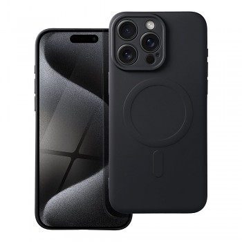Silikonový kryt pro iPhone 15 PRO MAX Mag Cover kompatibilní s MagSafe (ochrana fotoaparátu) černý