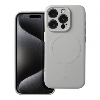 Silikonový kryt pro iPhone 15 PRO Mag Cover kompatibilní s MagSafe (ochrana fotoaparátu) titanový