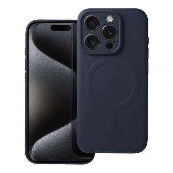 Silikonový kryt pro iPhone 15 PRO Mag Cover kompatibilní s MagSafe (ochrana fotoaparátu) titanově modrý