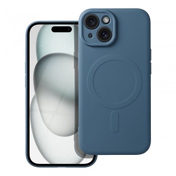 Silikonový kryt pro iPhone 15 Mag Cover kompatibilní s MagSafe (ochrana fotoaparátu) modrý