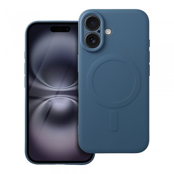 Silikonový kryt pro iPhone 16 Mag Cover kompatibilní s MagSafe (ochrana fotoaparátu) modrý