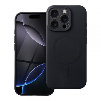 Silikonový kryt pro iPhone 16 PRO Mag Cover kompatibilní s MagSafe (ochrana fotoaparátu) černý