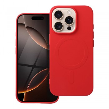Silikonový kryt pro iPhone 16 PRO Mag Cover kompatibilní s MagSafe (velký otvor) červený