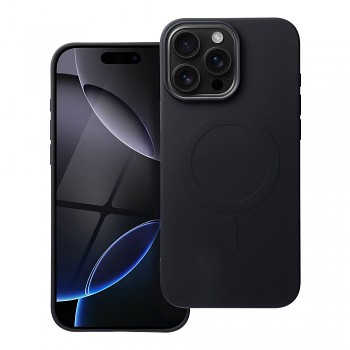 Silikonový kryt pro iPhone 16 PRO MAX Mag Cover kompatibilní s MagSafe (velký otvor) černý