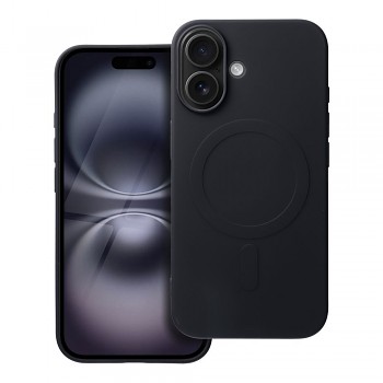 Silikonový kryt pro iPhone 16 Mag Cover kompatibilní s MagSafe (velký otvor) černý