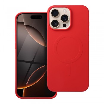 Silikonový kryt pro iPhone 16 PRO MAX Mag Cover kompatibilní s MagSafe (velký otvor) červený