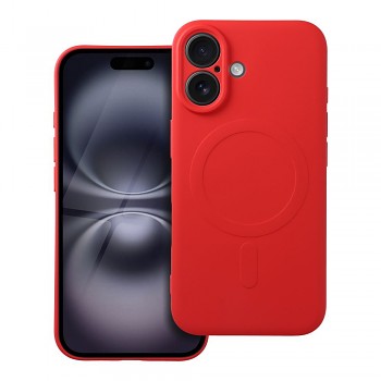 Silikonový kryt pro iPhone 16 Mag Cover kompatibilní s MagSafe (ochrana fotoaparátu) červený