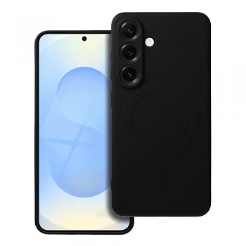 Silikonový kryt pro Samsung S25 Mag Cover kompatibilní s MagSafe (ochrana fotoaparátu) černý