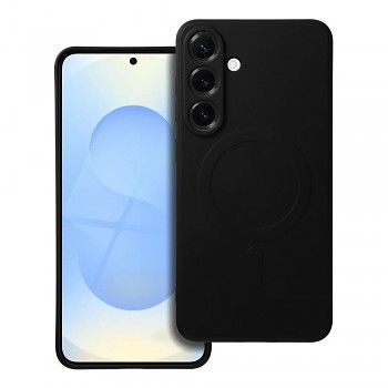 Silikonový kryt pro Samsung S25 PLUS Mag Cover kompatibilní s MagSafe (ochrana fotoaparátu) černý