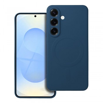 Silikonový kryt pro Samsung S25 Mag Cover kompatibilní s MagSafe (ochrana fotoaparátu) modrý