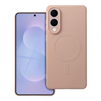 Silikonový kryt pro Samsung S25 EDGE Mag Cover kompatibilní s MagSafe (ochrana fotoaparátu) růžový