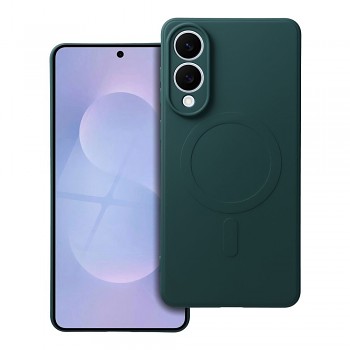 Silikonový kryt pro Samsung S25 EDGE Mag Cover kompatibilní s MagSafe (ochrana fotoaparátu) tmavě zelený