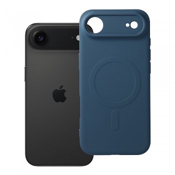 Silikonový kryt pro iPhone 17 AIR Mag Cover kompatibilní s MagSafe (ochrana fotoaparátu) modrý