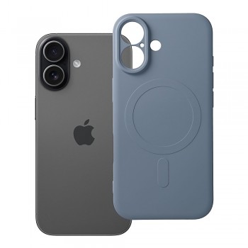 Silikonový kryt pro iPhone 17 Mag Cover kompatibilní s MagSafe (ochrana fotoaparátu) světle modrý