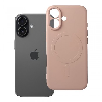 Silikonový kryt pro iPhone 17 Mag Cover kompatibilní s MagSafe (ochrana fotoaparátu) růžový