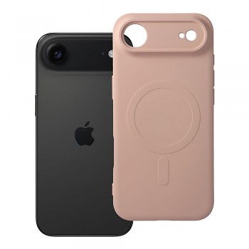 Silikonový kryt pro iPhone 17 AIR Mag Cover kompatibilní s MagSafe (ochrana fotoaparátu) růžový