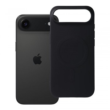 Silikonový kryt pro iPhone 17 AIR Mag Cover kompatibilní s MagSafe (velký otvor) černý