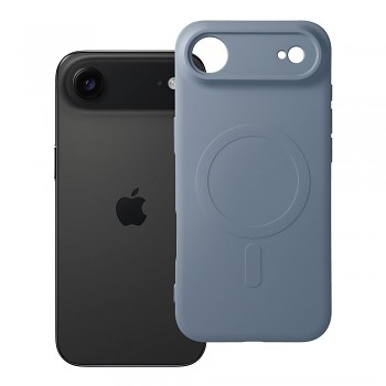 Silikonový kryt pro iPhone 17 AIR Mag Cover kompatibilní s MagSafe (ochrana fotoaparátu) světle modrý