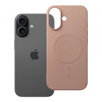 Silikonový kryt pro iPhone 17 Mag Cover kompatibilní s MagSafe (velký otvor) růžový