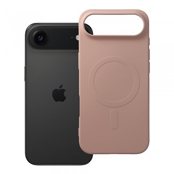 Silikonový kryt pro iPhone 17 AIR Mag Cover kompatibilní s MagSafe (velký otvor) růžový